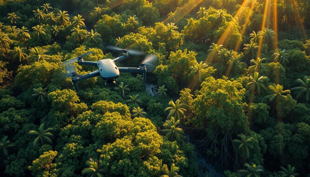 konservasi mangrove dengan drone